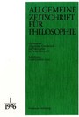 Allgemeine Zeitschrift für Philosophie: Heft 1.1/1976