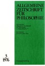 Allgemeine Zeitschrift für Philosophie: Heft 1.3/1976