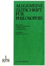 Allgemeine Zeitschrift für Philosophie: Heft 3.1/1978