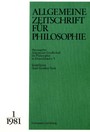 Allgemeine Zeitschrift für Philosophie: Heft 6.1/1981