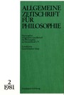 Allgemeine Zeitschrift für Philosophie: Heft 6.2/1981