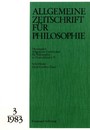 Allgemeine Zeitschrift für Philosophie: Heft 8.3/1983