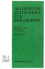 Allgemeine Zeitschrift für Philosophie: Heft 10.1/1985