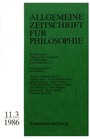 Allgemeine Zeitschrift für Philosophie: Heft 11.3/1986