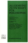 Allgemeine Zeitschrift für Philosophie: Heft 13.1/1988
