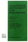Allgemeine Zeitschrift für Philosophie: Heft 14.1/1989