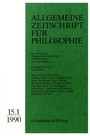 Allgemeine Zeitschrift für Philosophie: Heft 15.1/1990