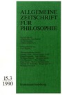 Allgemeine Zeitschrift für Philosophie: Heft 15.3/1990