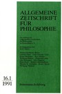 Allgemeine Zeitschrift für Philosophie: Heft 16.1/1991