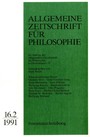 Allgemeine Zeitschrift für Philosophie: Heft 16.2/1991