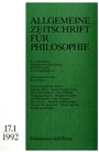 Allgemeine Zeitschrift für Philosophie: Heft 17.1/1992