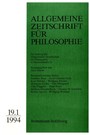 Allgemeine Zeitschrift für Philosophie: Heft 19.1/1994