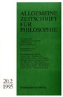 Allgemeine Zeitschrift für Philosophie: Heft 20.2/1995