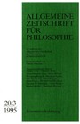 Allgemeine Zeitschrift für Philosophie: Heft 20.3/1995