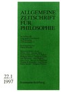 Allgemeine Zeitschrift für Philosophie: Heft 22.1/1997