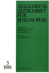 Allgemeine Zeitschrift für Philosophie: Heft 6.3/1981