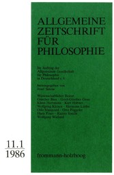 Allgemeine Zeitschrift für Philosophie: Heft 11.1/1986