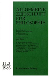 Allgemeine Zeitschrift für Philosophie: Heft 11.3/1986