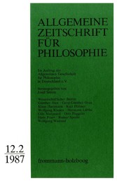 Allgemeine Zeitschrift für Philosophie: Heft 12.2/1987