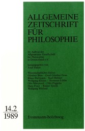 Allgemeine Zeitschrift für Philosophie: Heft 14.2/1989
