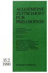 Allgemeine Zeitschrift für Philosophie: Heft 15.2/1990
