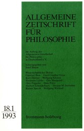 Allgemeine Zeitschrift für Philosophie: Heft 18.1/1993