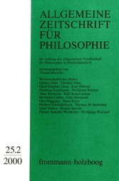 Allgemeine Zeitschrift für Philosophie: Heft 25.2/2000