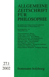 Allgemeine Zeitschrift für Philosophie: Heft 27.1/2002
