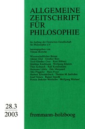Allgemeine Zeitschrift für Philosophie: Heft 28.3/2003