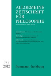 Allgemeine Zeitschrift für Philosophie: Heft 37.2/2012