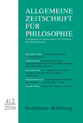 Allgemeine Zeitschrift für Philosophie: Heft 41.2/2016