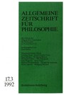 Allgemeine Zeitschrift für Philosophie: Heft 17.3/1992
